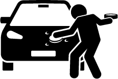 Wachs auftragen auf Auto Icon